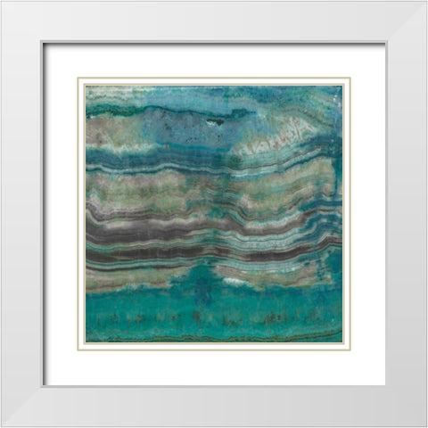 Azure I White Modern Wood Framed Art Print with Double Matting by Jill, Susan