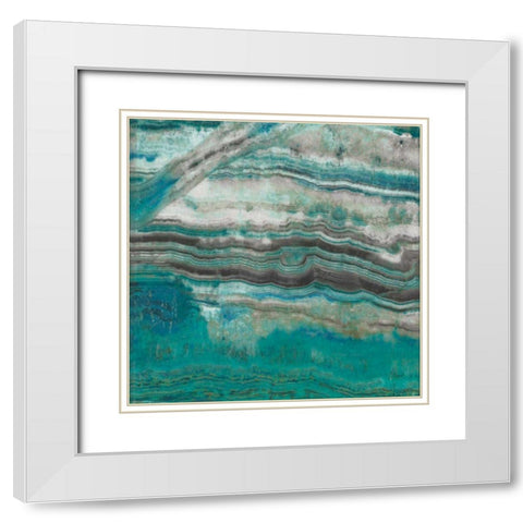 Azure III White Modern Wood Framed Art Print with Double Matting by Jill, Susan