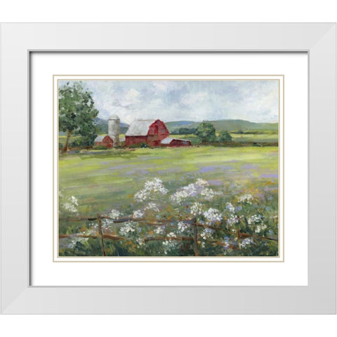 Summer at the Farm White Modern Wood Framed Art Print with Double Matting by Swatland, Sally
