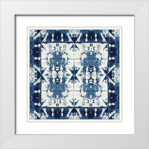 Shibori Border White Modern Wood Framed Art Print with Double Matting by Robinson, Carol