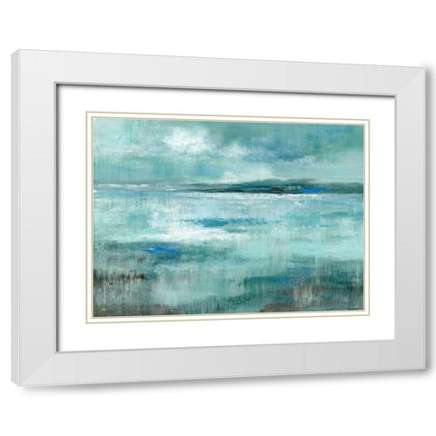 Isle View White Modern Wood Framed Art Print with Double Matting by Nan