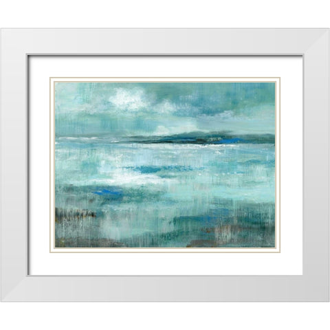 Isle View White Modern Wood Framed Art Print with Double Matting by Nan