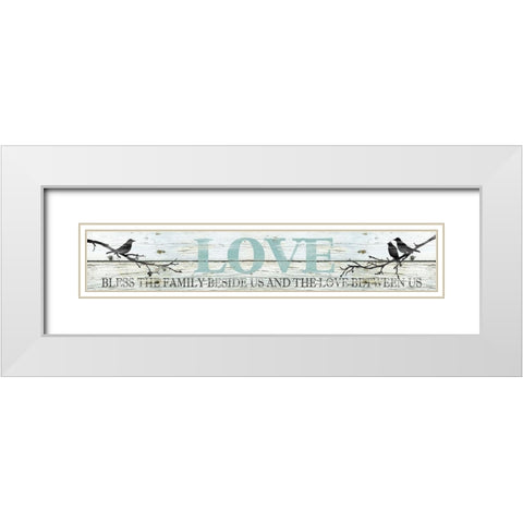 Shiplap - Love White Modern Wood Framed Art Print with Double Matting by Robinson, Carol