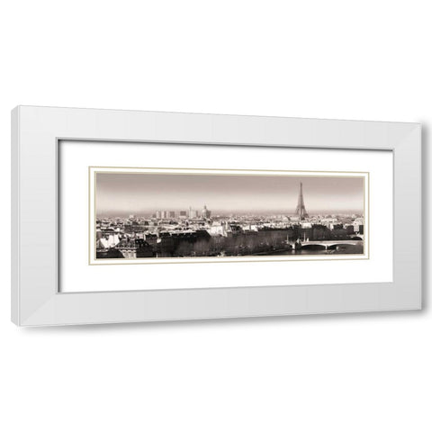 Paris View Triptych White Modern Wood Framed Art Print with Double Matting by Delimont, Danita