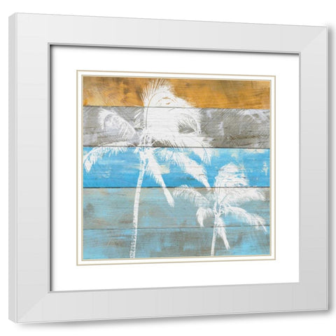 Woodgrain Palms White Modern Wood Framed Art Print with Double Matting by Craven, Katrina