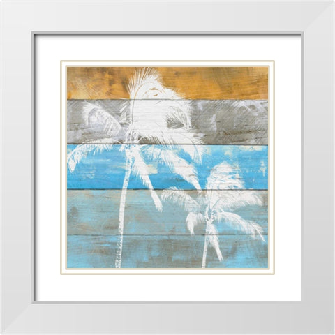 Woodgrain Palms White Modern Wood Framed Art Print with Double Matting by Craven, Katrina