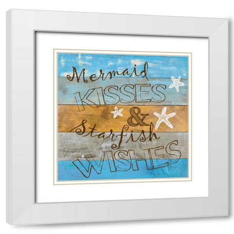 Woodgrain Mermaid White Modern Wood Framed Art Print with Double Matting by Craven, Katrina