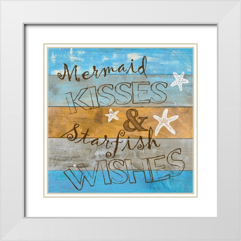 Woodgrain Mermaid White Modern Wood Framed Art Print with Double Matting by Craven, Katrina