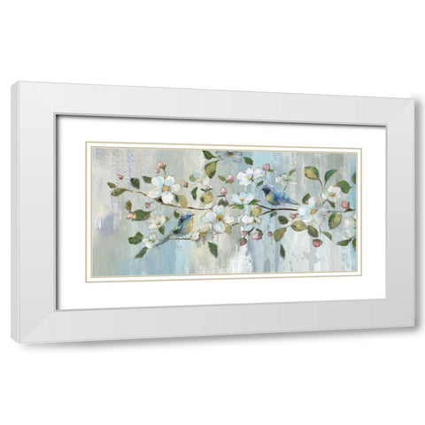 Painterly Spring White Modern Wood Framed Art Print with Double Matting by Nan