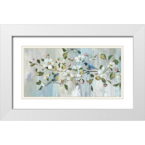 Painterly Spring White Modern Wood Framed Art Print with Double Matting by Nan