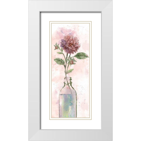 Vintage Bottle Dahlia White Modern Wood Framed Art Print with Double Matting by Nan