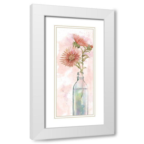 Vintage Bottle Daisy White Modern Wood Framed Art Print with Double Matting by Nan