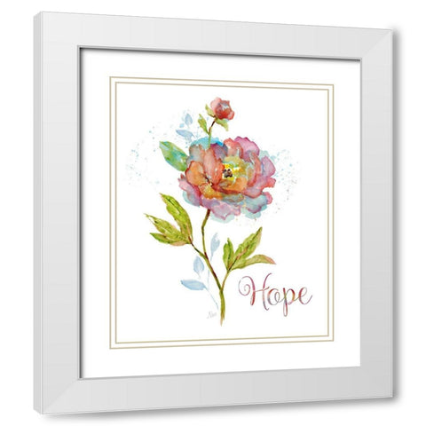 Botanical Hope White Modern Wood Framed Art Print with Double Matting by Nan