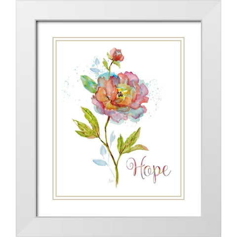 Botanical Hope White Modern Wood Framed Art Print with Double Matting by Nan