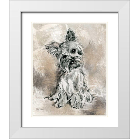 Sketchy Study White Modern Wood Framed Art Print with Double Matting by Robinson, Carol