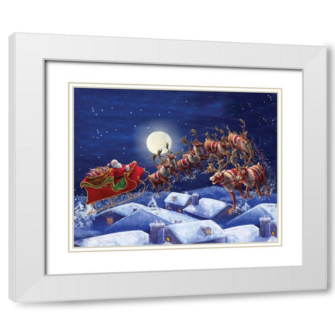 Rooftop Ride White Modern Wood Framed Art Print with Double Matting by Corti, Marcello