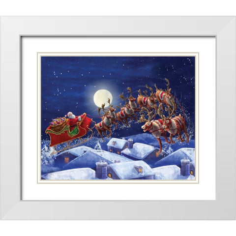 Rooftop Ride White Modern Wood Framed Art Print with Double Matting by Corti, Marcello
