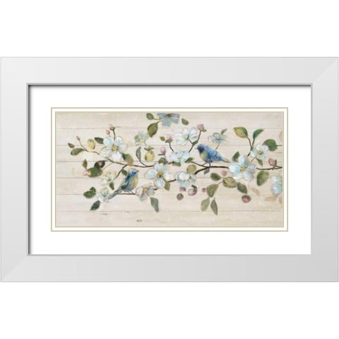 Shiplap Duet White Modern Wood Framed Art Print with Double Matting by Nan