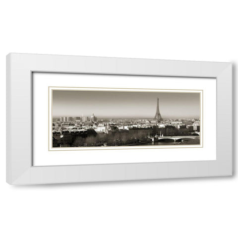 Paris View White Modern Wood Framed Art Print with Double Matting by Delimont, Danita
