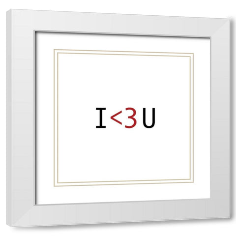 Type Talk I White Modern Wood Framed Art Print with Double Matting by CAD Designs