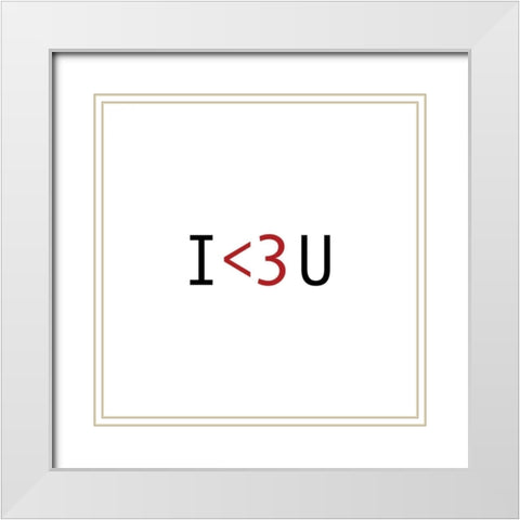 Type Talk I White Modern Wood Framed Art Print with Double Matting by CAD Designs