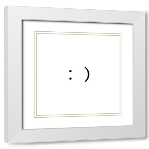 Type Talk II White Modern Wood Framed Art Print with Double Matting by CAD Designs