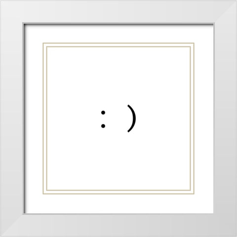 Type Talk II White Modern Wood Framed Art Print with Double Matting by CAD Designs