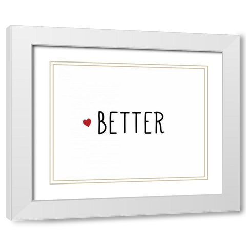 Better Together I White Modern Wood Framed Art Print with Double Matting by CAD Designs