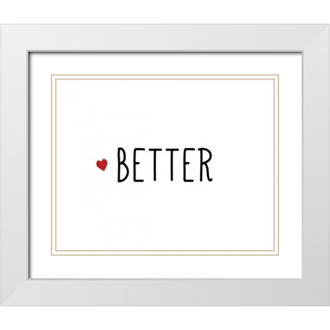 Better Together I White Modern Wood Framed Art Print with Double Matting by CAD Designs