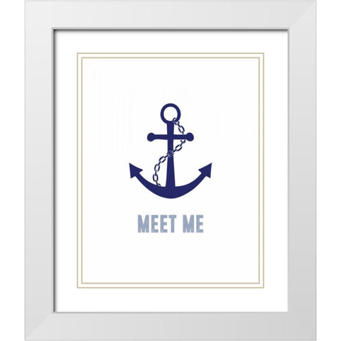 Meet Me By The White Modern Wood Framed Art Print with Double Matting by CAD Designs