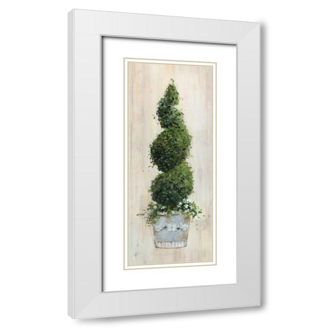 Spiral Topiary White Modern Wood Framed Art Print with Double Matting by Swatland, Sally