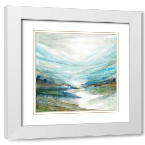 Soft RIVer White Modern Wood Framed Art Print with Double Matting by Robinson, Carol