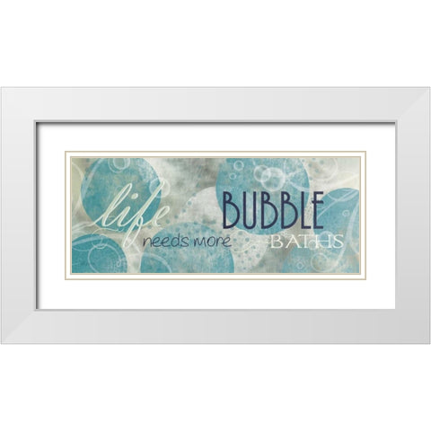 Bubble Bath I White Modern Wood Framed Art Print with Double Matting by Craven, Katrina