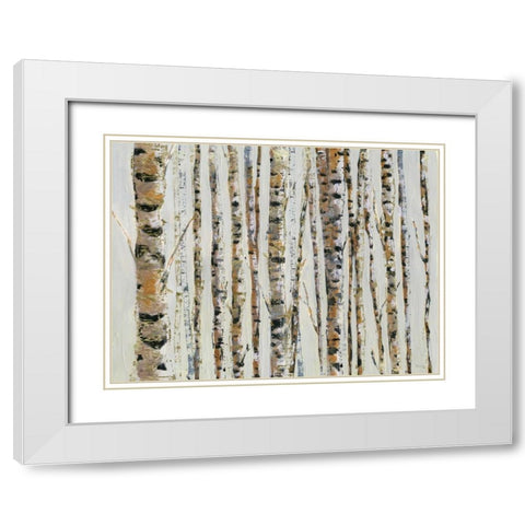 Sparkle Birch White Modern Wood Framed Art Print with Double Matting by Craven, Katrina