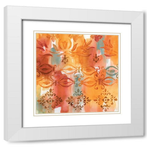 Soft Spice II White Modern Wood Framed Art Print with Double Matting by Nan