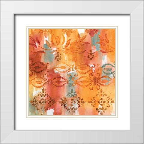Soft Spice II White Modern Wood Framed Art Print with Double Matting by Nan