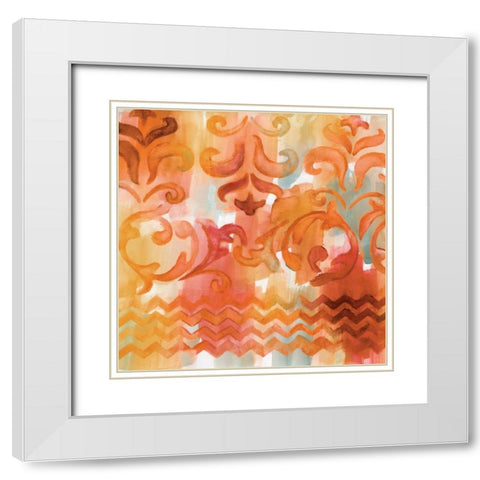 Soft Spice III White Modern Wood Framed Art Print with Double Matting by Nan