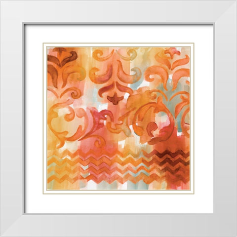 Soft Spice III White Modern Wood Framed Art Print with Double Matting by Nan