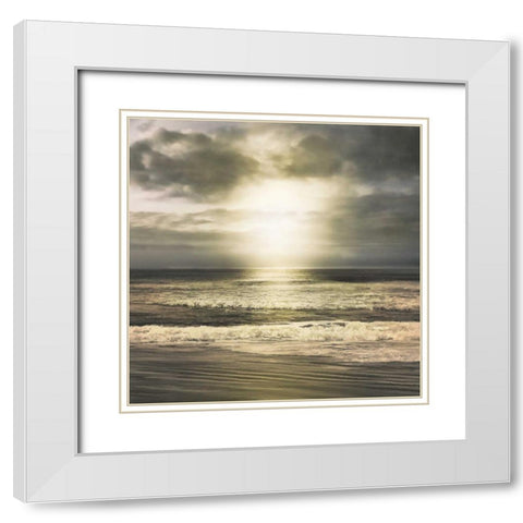 Suns Grace White Modern Wood Framed Art Print with Double Matting by Calascibetta, Mike
