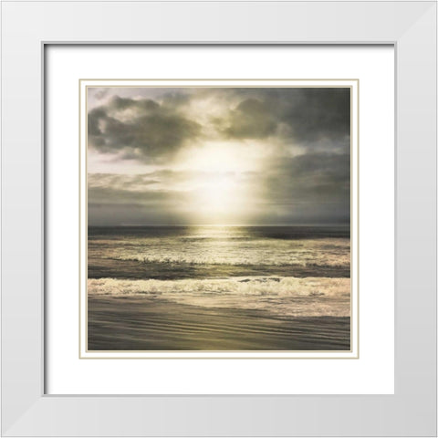 Suns Grace White Modern Wood Framed Art Print with Double Matting by Calascibetta, Mike