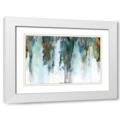 Skyline Abstract White Modern Wood Framed Art Print with Double Matting by Nan