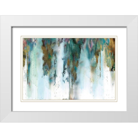 Skyline Abstract White Modern Wood Framed Art Print with Double Matting by Nan