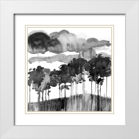 Cerulean Sky White Modern Wood Framed Art Print with Double Matting by Troise Heidel, Theresa