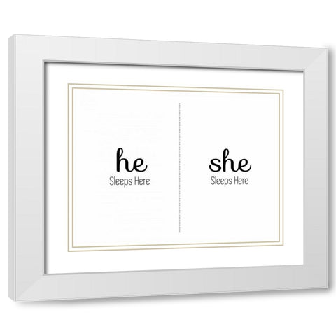 The Dog Sleeps White Modern Wood Framed Art Print with Double Matting by CAD Designs