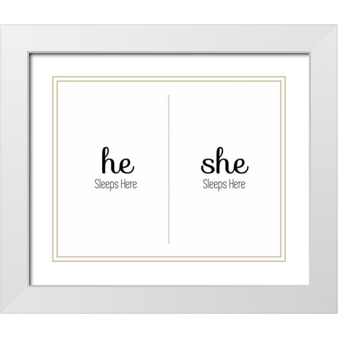 The Dog Sleeps White Modern Wood Framed Art Print with Double Matting by CAD Designs