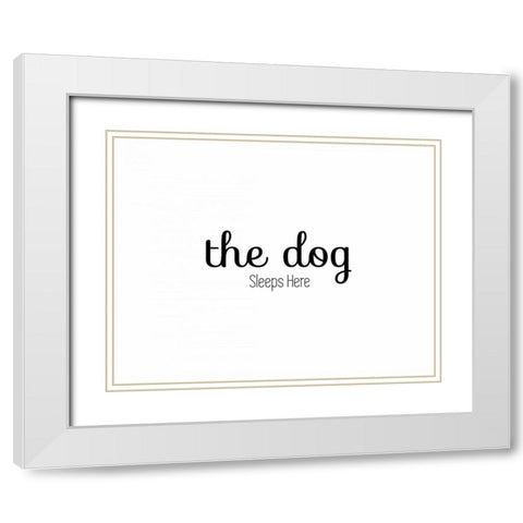 The Dog Sleeps White Modern Wood Framed Art Print with Double Matting by CAD Designs