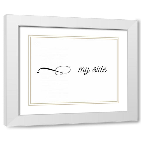 My Side, Your White Modern Wood Framed Art Print with Double Matting by CAD Designs