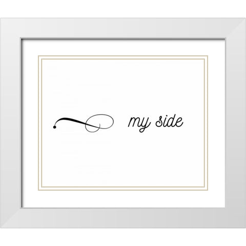 My Side, Your White Modern Wood Framed Art Print with Double Matting by CAD Designs