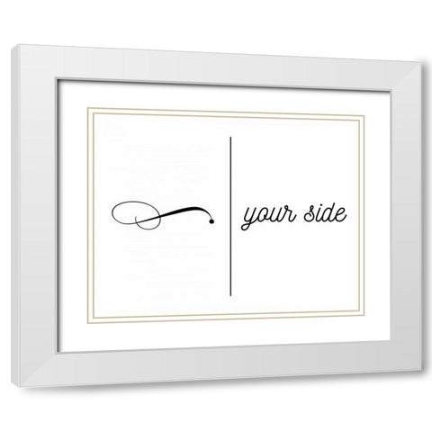 My Side, Your White Modern Wood Framed Art Print with Double Matting by CAD Designs