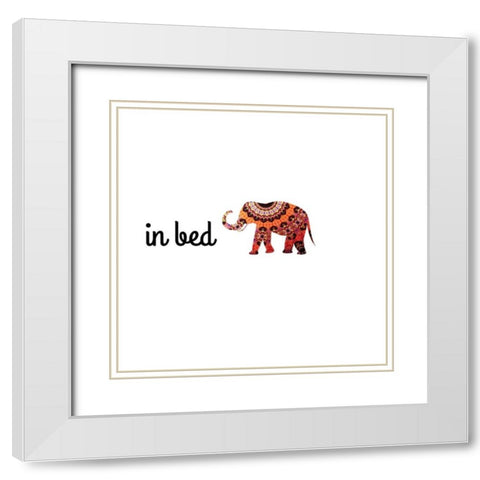 Namastay In Bed White Modern Wood Framed Art Print with Double Matting by CAD Designs